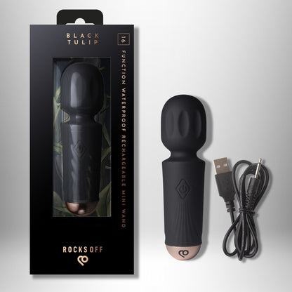 ROCKS-OFF - RECHARGEABLE MINI WAND - BLACK TULIP