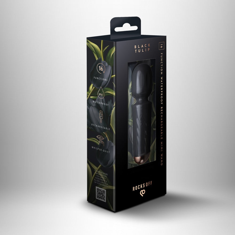 ROCKS-OFF - RECHARGEABLE MINI WAND - BLACK TULIP
