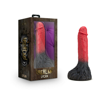 THE REALM LYCAN 10.5 IN. SILICONE LOCK ON FANTASY WEREWOLF DILDO RED