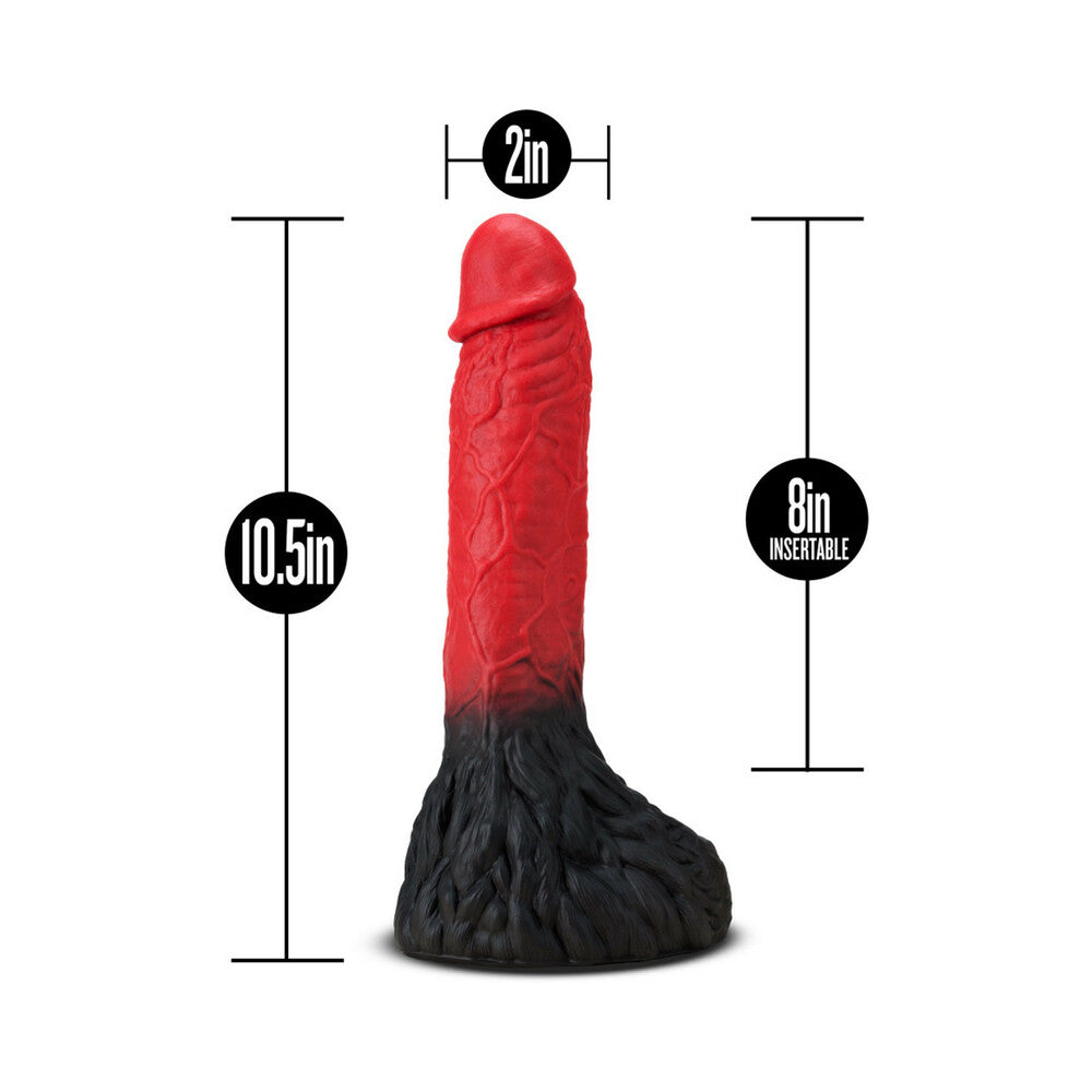 THE REALM LYCAN 10.5 IN. SILICONE LOCK ON FANTASY WEREWOLF DILDO RED