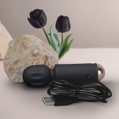 ROCKS-OFF - RECHARGEABLE MINI WAND - BLACK TULIP