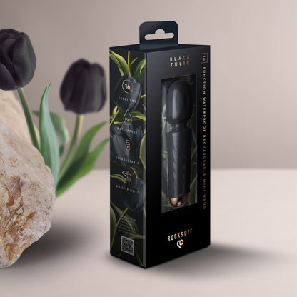 ROCKS-OFF - RECHARGEABLE MINI WAND - BLACK TULIP