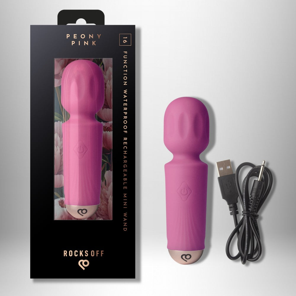 ROCKS-OFF - RECHARGEABLE MINI WAND - PEONY PINK