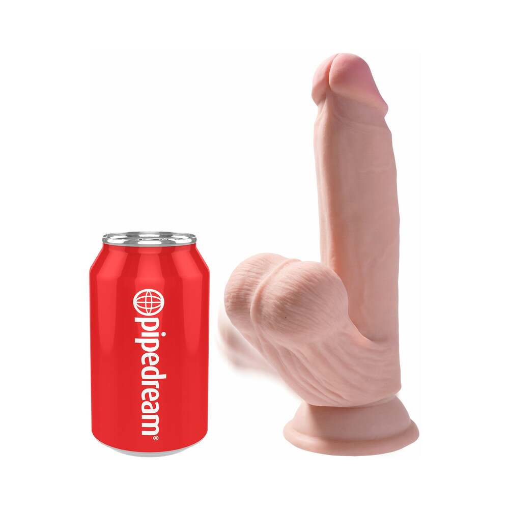 KING COCK - PLUS 3D DILDO SWINGING BALLS 15.2 CM LIGHT SKIN