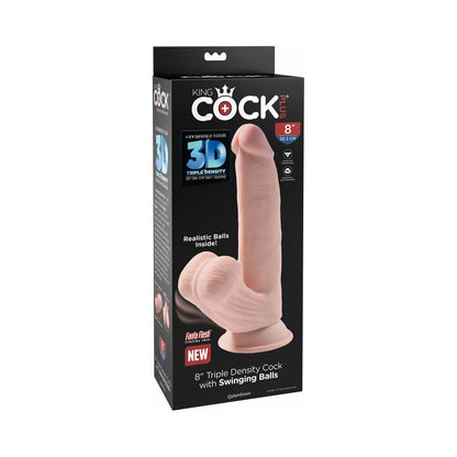 KING COCK - PLUS 3D DILDO SWINGING BALLS 24.5 CM LIGHT SKIN