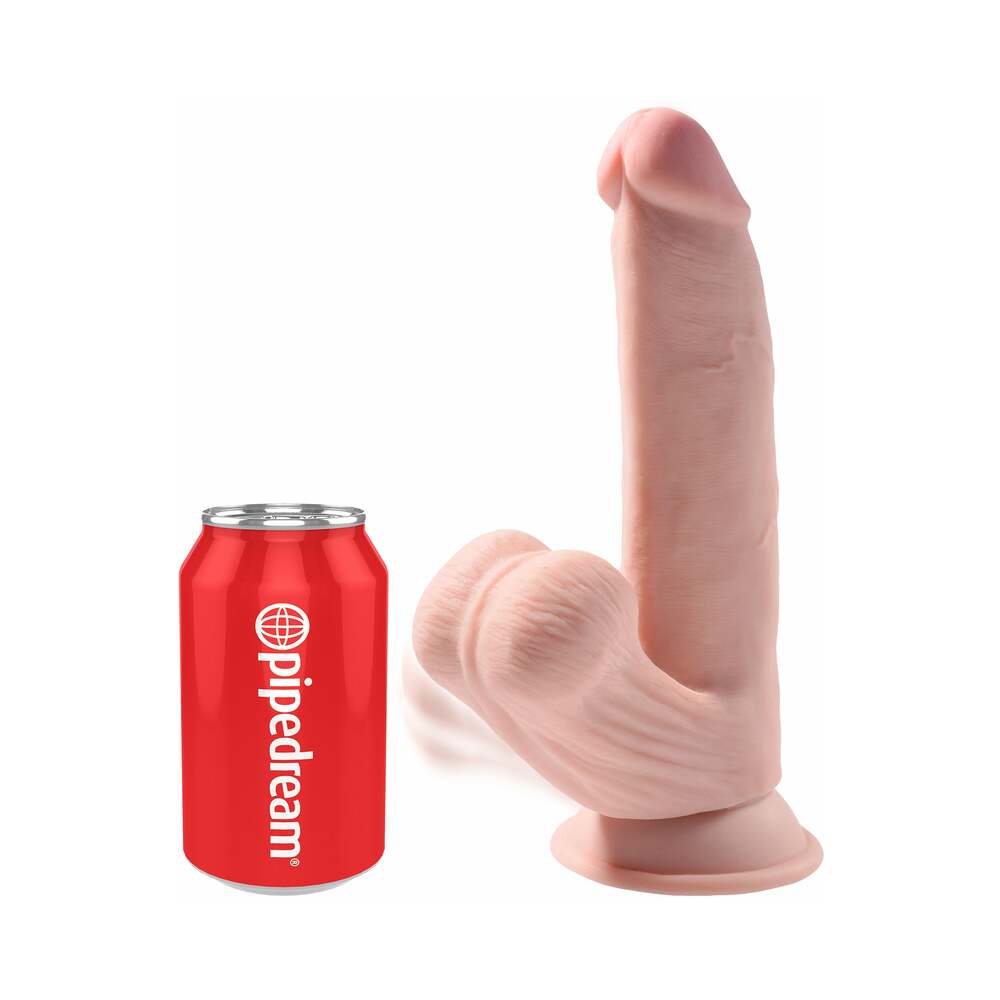 KING COCK - PLUS 3D DILDO SWINGING BALLS 24.5 CM LIGHT SKIN