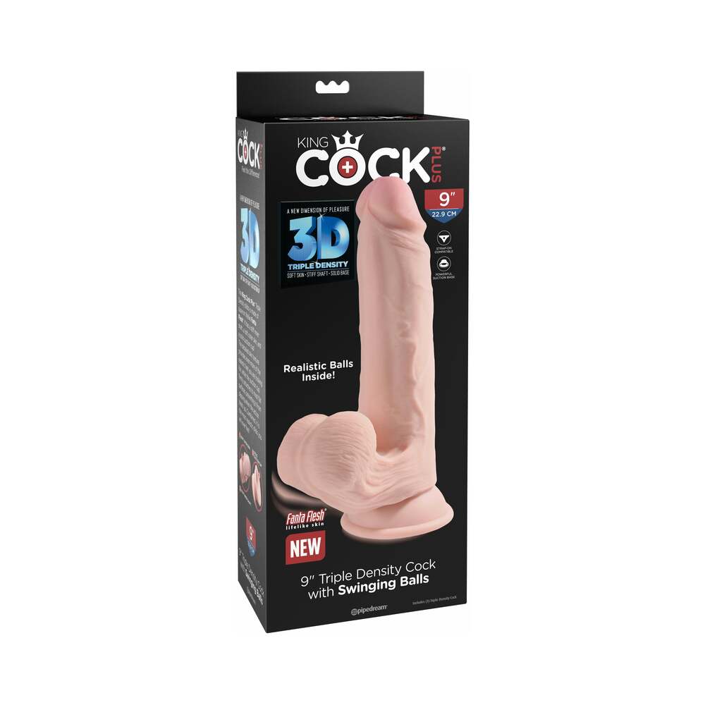 KING COCK - PLUS 3D DILDO SWINGING BALLS 20.3 CM