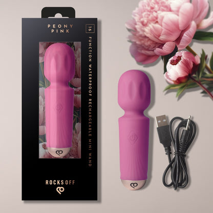 ROCKS-OFF - RECHARGEABLE MINI WAND - PEONY PINK