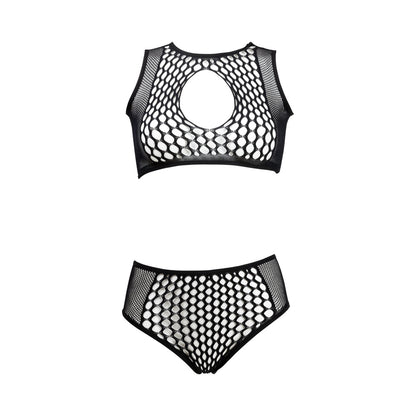 LE DESIR DUO KEY HOLE BRA SET BLACK O/S