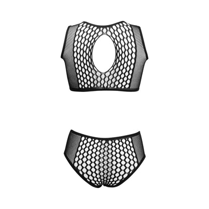 LE DESIR DUO KEY HOLE BRA SET BLACK O/S