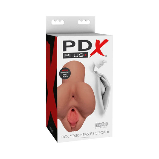 PDX PLUS PICK YOUR PLEASURE DUAL ENTRY STROKER TAN