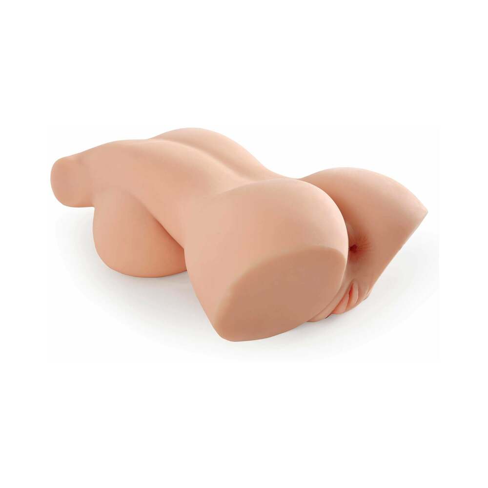 PDX PLUS PERFECT 10 TORSO DUAL ENTRY MASTURBATOR BEIGE