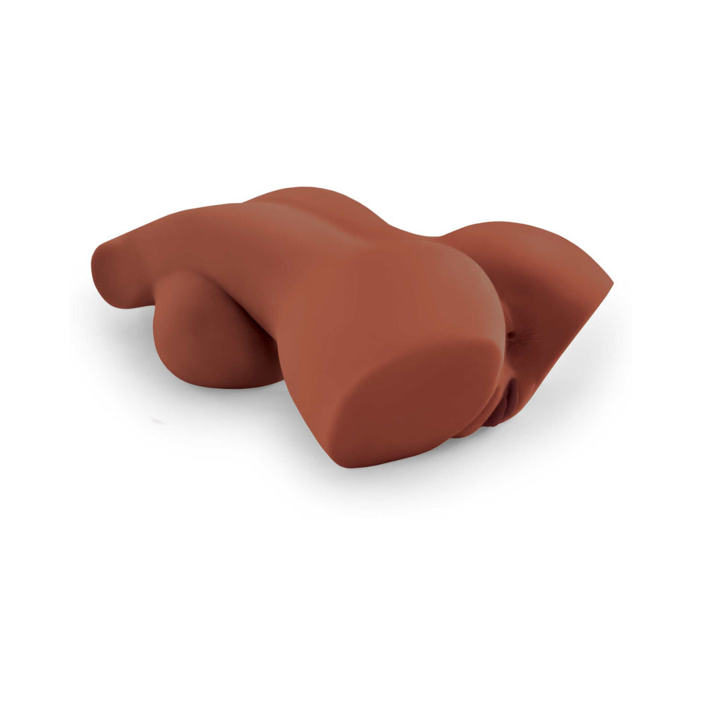 PDX PLUS PERFECT 10 TORSO DUAL ENTRY MASTURBATOR BROWN