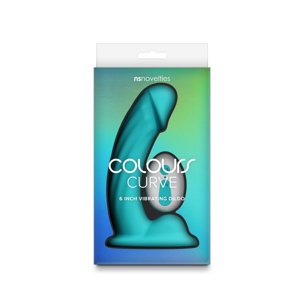 NS TOYS - COLOURS - CURVE - VIBRATING - 6" DILDO - TEAL