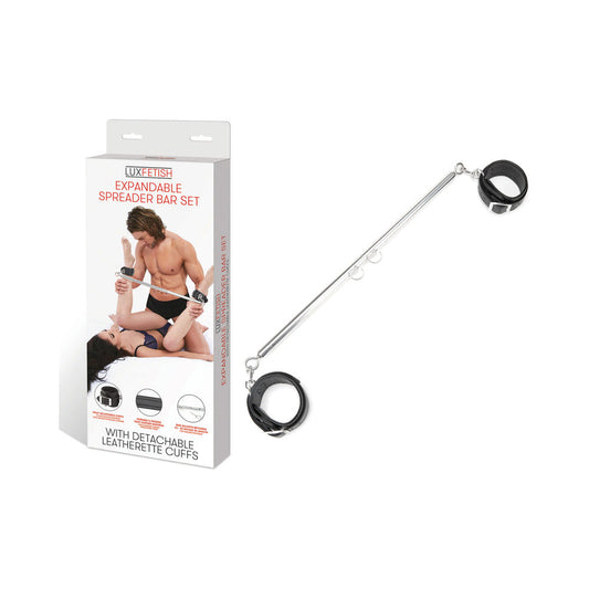 ELECTRIC EEL - LUX FETISH EXPANDABLE SPREADER BAR SET WITH DETACHABLE LEATHERETTE CUFFS