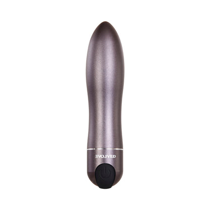 EVOLVED - TRAVEL-GASM RECHARGEABLE METAL BULLET VIBRATOR WITH CARRYING CASE GUNMETAL