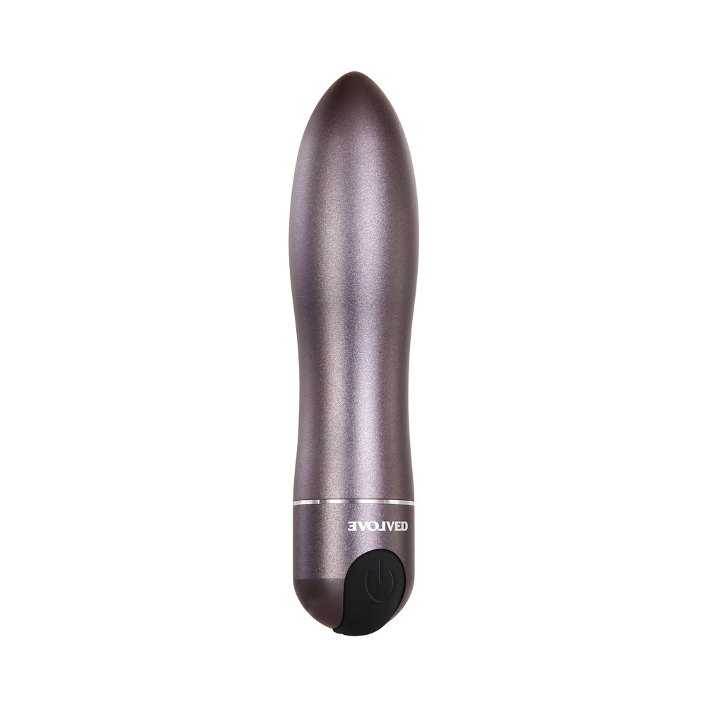EVOLVED - TRAVEL-GASM RECHARGEABLE METAL BULLET VIBRATOR WITH CARRYING CASE GUNMETAL