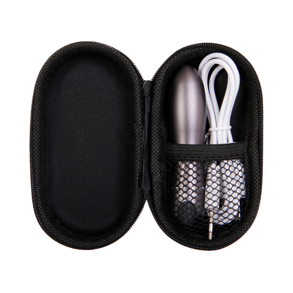 EVOLVED - TRAVEL-GASM RECHARGEABLE METAL BULLET VIBRATOR WITH CARRYING CASE GUNMETAL
