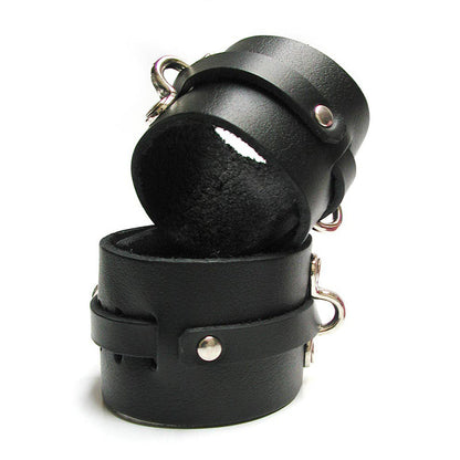 STOCKROOM - KINKLAB BONDAGE BASICS LEATHER ANKLE CUFFS - BLACK
