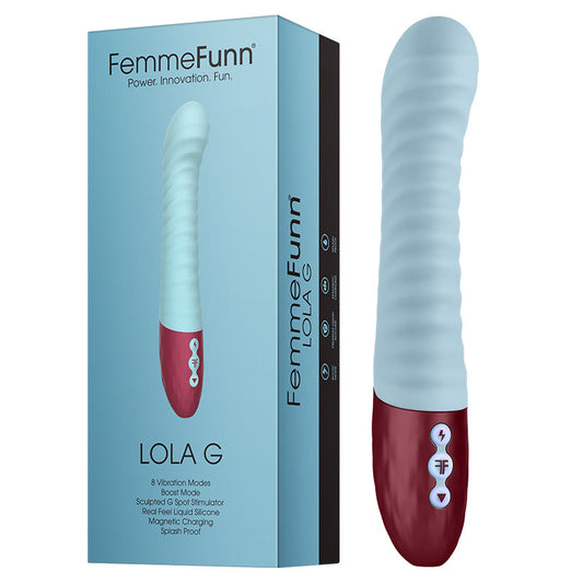 FEMMEFUNN - LOLA G RECHARGEABLE SILICONE G-SPOT VIBRATOR LIGHT BLUE