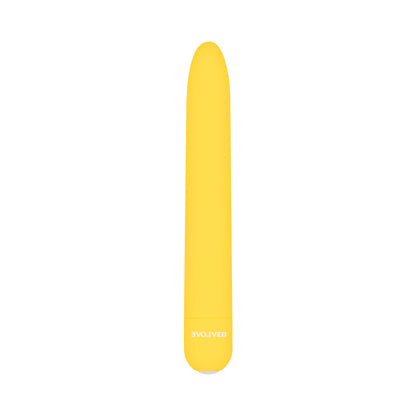EVOLVED - SUNNY SENSATIONS RECHARGEABLE SILICONE SLI MLINE VIBRATOR YELLOW