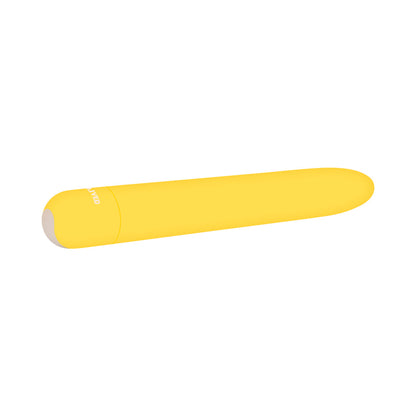 EVOLVED - SUNNY SENSATIONS RECHARGEABLE SILICONE SLI MLINE VIBRATOR YELLOW