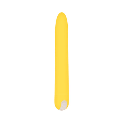 EVOLVED - SUNNY SENSATIONS RECHARGEABLE SILICONE SLI MLINE VIBRATOR YELLOW