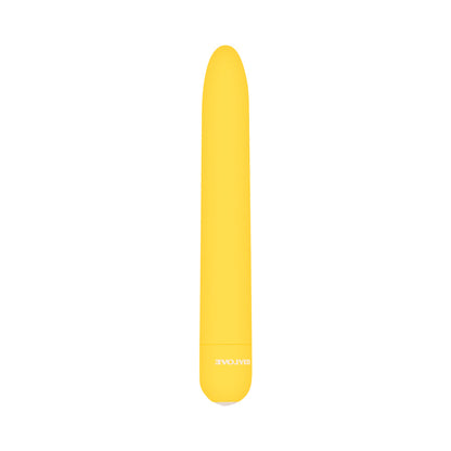 EVOLVED - SUNNY SENSATIONS RECHARGEABLE SILICONE SLI MLINE VIBRATOR YELLOW