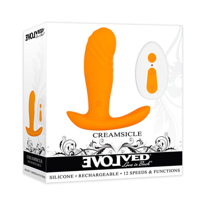 EVOLVED - CREAMSICLE RECHARGEABLE REMOTE-CONTROLLED SILICONE G-SPOT AND PROSTATE MASSAGER ORANGE