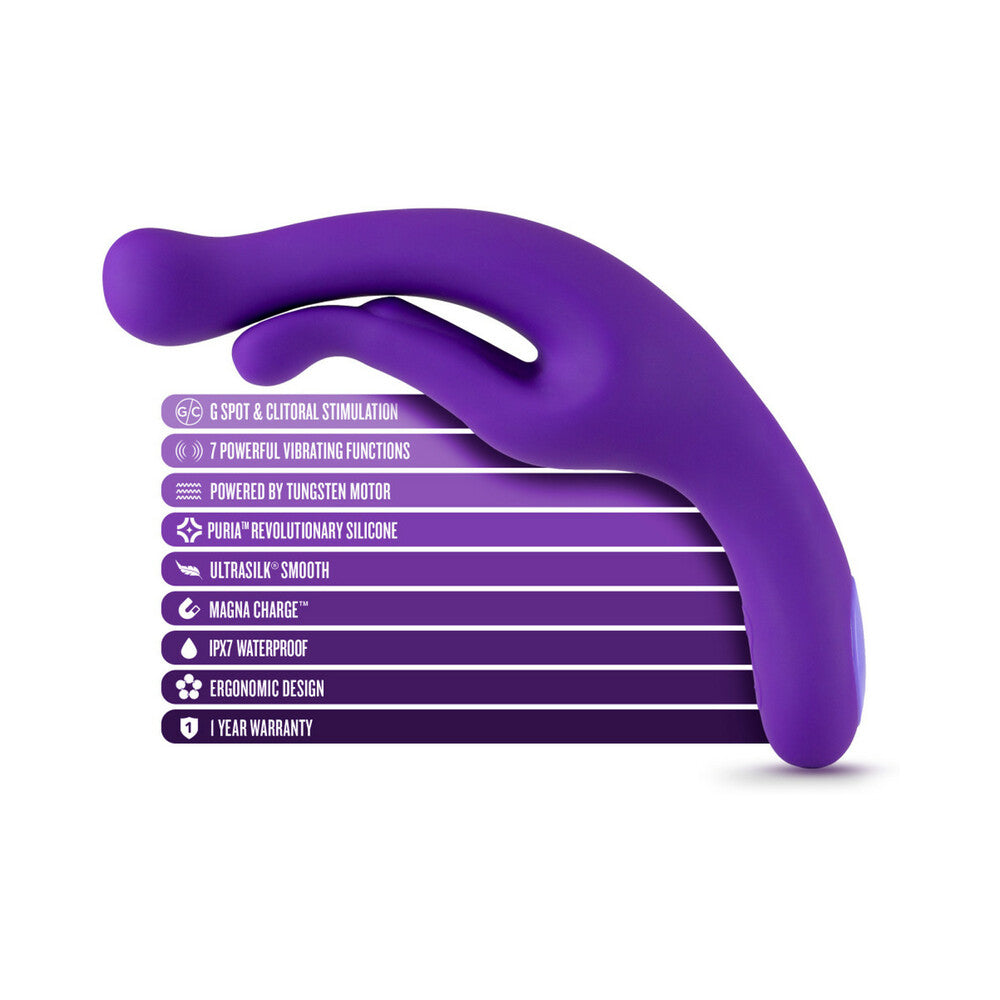 BLUSH - WELLNESS G WAVE RECHARGEABLE SILICONE DUAL STIMULATION VIBRATOR PURPLE