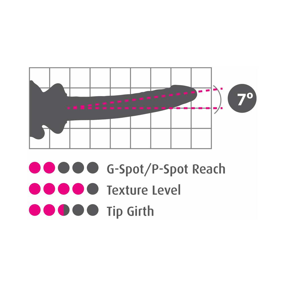 ICICLES NO. 86 REALISTIC 7 IN. GLASS DILDO WITH SUCTION CUP PINK