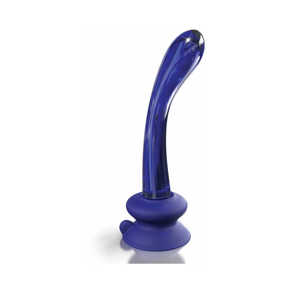 ICICLES NO. 89 CURVED GLASS G-SPOT MASSAGER WITH SUCTION CUP BLUE