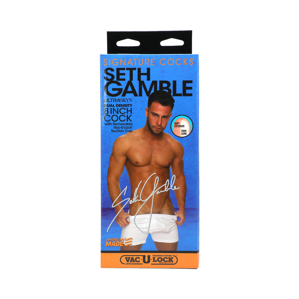 SIGNATURE COCKS SETH GAMBLE 8-INCH ULTRASKYN COCK WITH REMOVABLE VAC-U-LOCK SUCTION CUP
