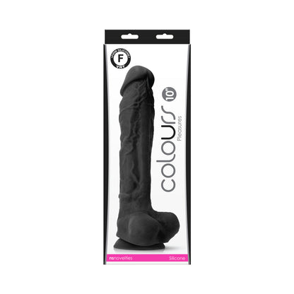 NOVEDADES NS - PLACERES DE COLORES DILDO NEGRO DE 10 PULGADAS