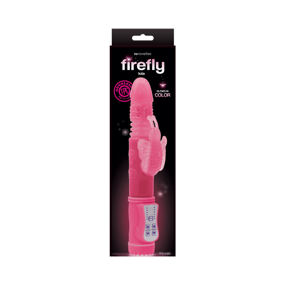 NS NOVELTIES - FIREFLY LOLA THRUSTING BUTTERFLY VIBRATOR PINK