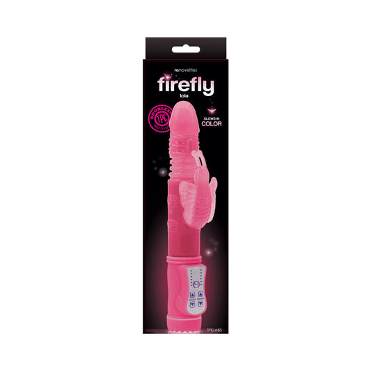 NS NOVELTIES - FIREFLY LOLA THRUSTING BUTTERFLY VIBRATOR PINK