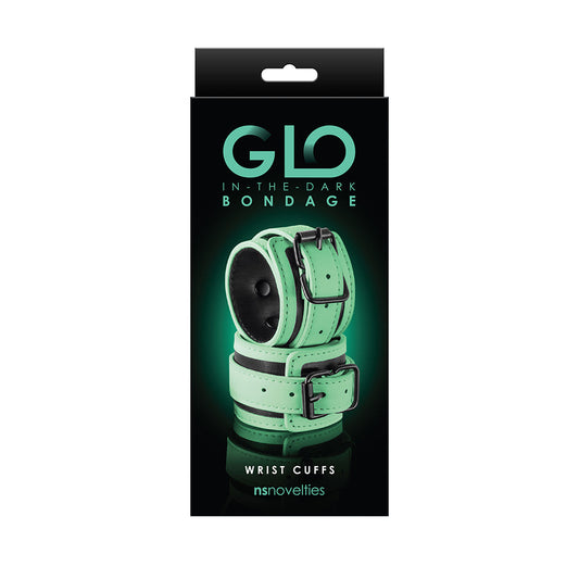 NS NOVELTIES - GLO BONDAGE WRIST CUFFS GREEN