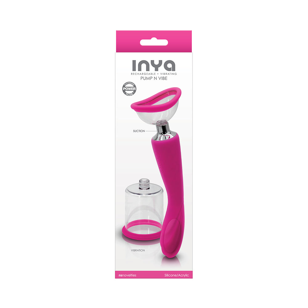 INYA PUMP N VIBE RECHARGEABLE DUAL-ENDED VIBRATOR & PUMP SET PINK