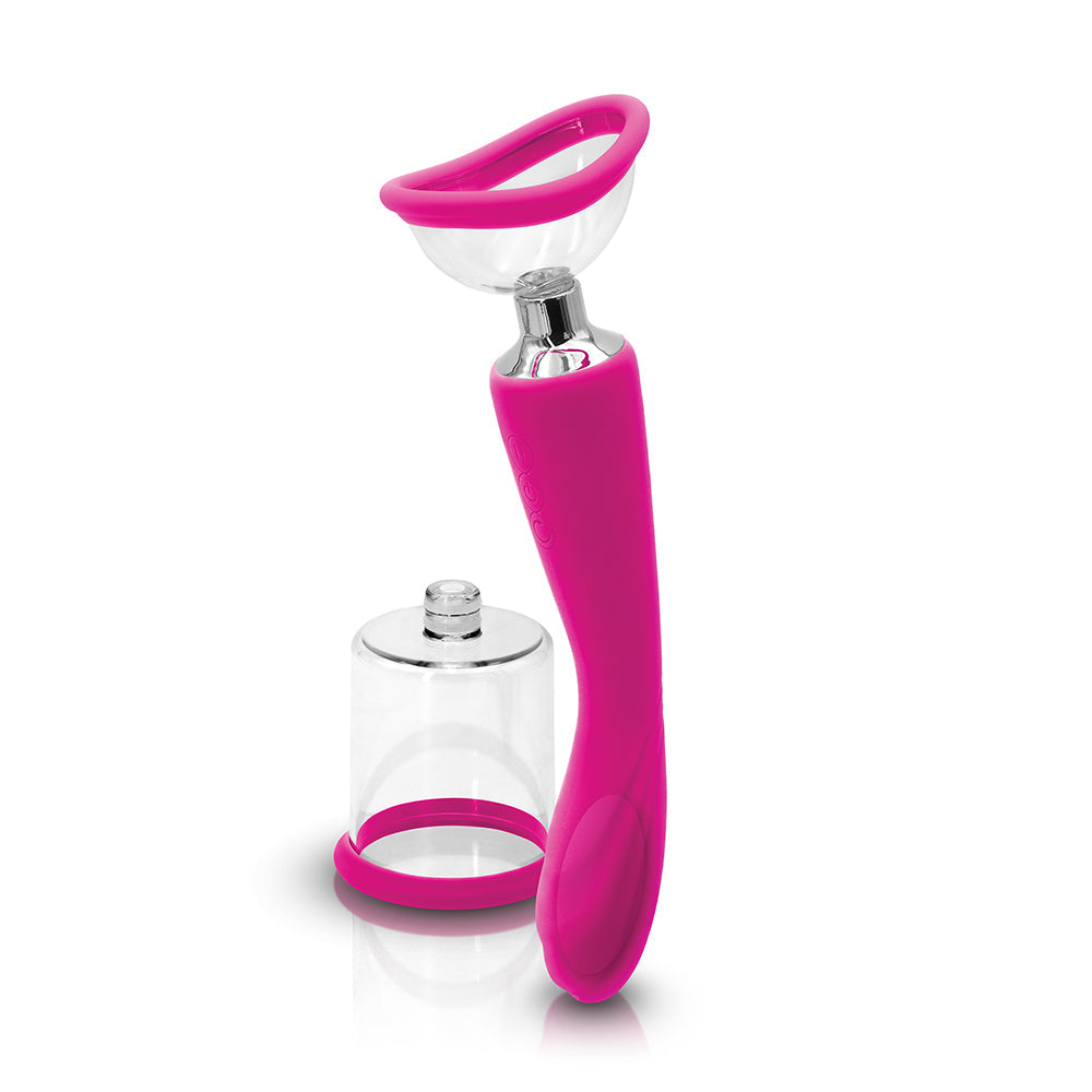 INYA PUMP N VIBE RECHARGEABLE DUAL-ENDED VIBRATOR & PUMP SET PINK