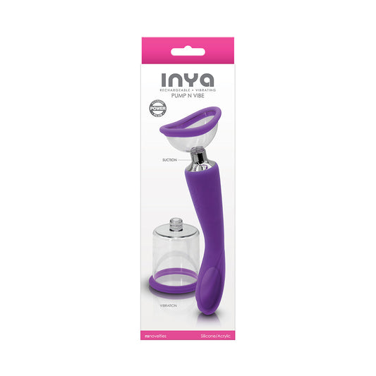 NS NOVELTIES - INYA PUMP N VIBE RECHARGEABLE DUAL-ENDED VIBRATOR & PUMP SET PURPLE