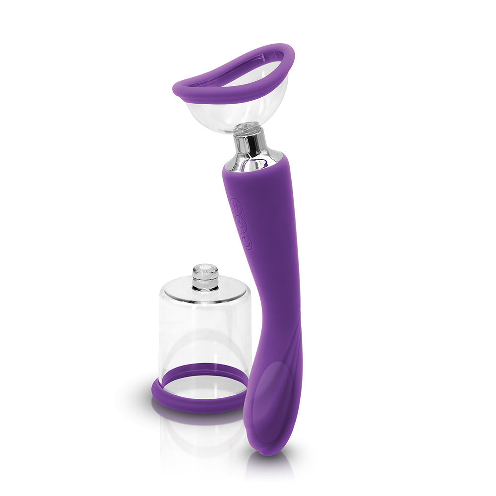 INYA PUMP N VIBE RECHARGEABLE DUAL-ENDED VIBRATOR & PUMP SET PURPLE