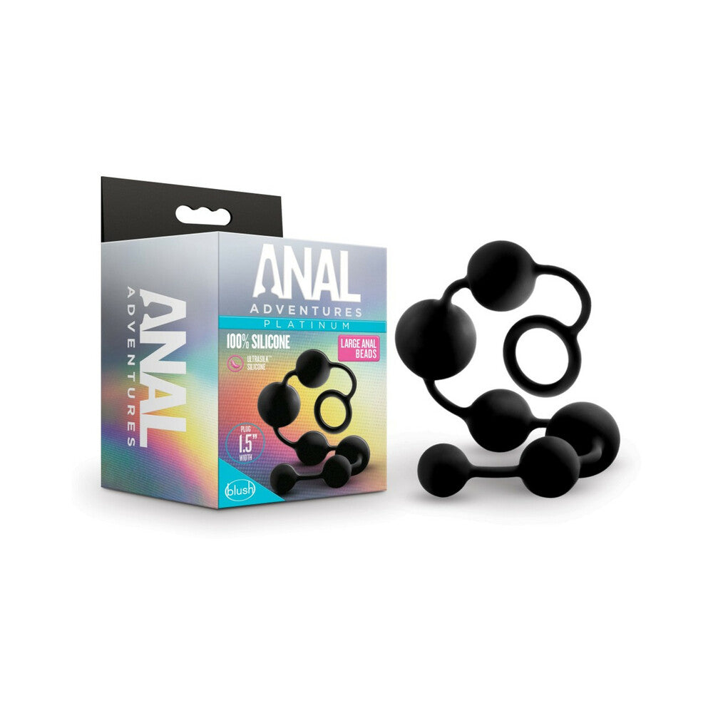 BLUSH - ANAL ADVENTURES PLATINUM SILICONE LARGE ANAL BEADS BLACK
