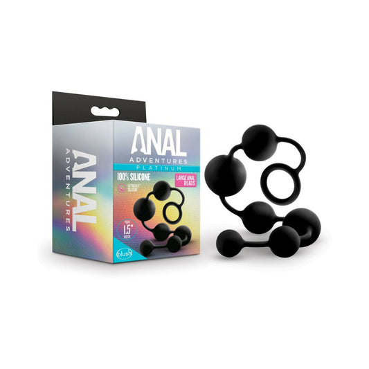 ANAL ADVENTURES PLATINUM SILICONE LARGE ANAL BEADS BLACK
