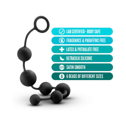 ANAL ADVENTURES PLATINUM SILICONE LARGE ANAL BEADS BLACK