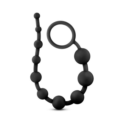 BLUSH - ANAL ADVENTURES PLATINUM SILICONE 10 ANAL BEADS BLACK