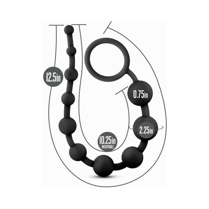 BLUSH - ANAL ADVENTURES PLATINUM SILICONE 10 ANAL BEADS BLACK