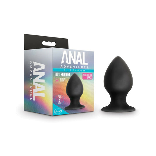 BLUSH - ANAL ADVENTURES PLATINUM SILICONE ANAL STOUT PLUG LARGE BLACK