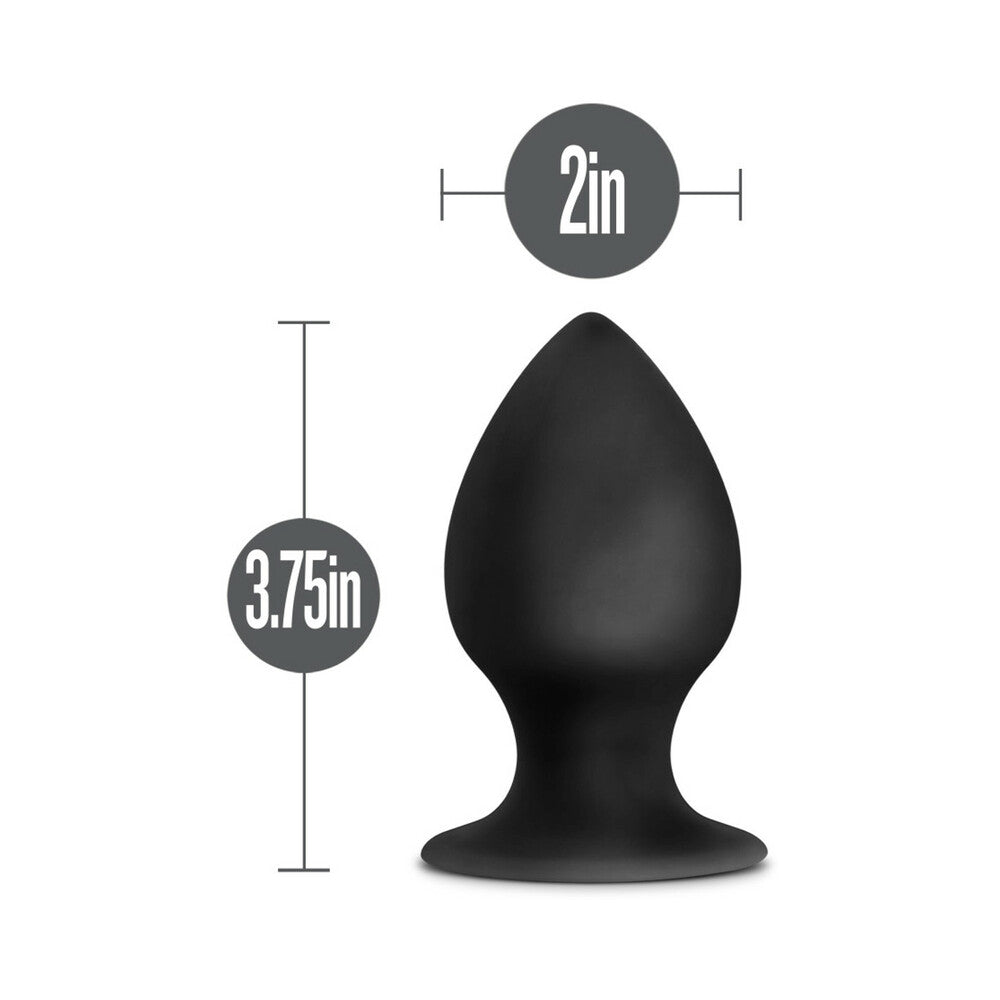 ANAL ADVENTURES PLATINUM SILICONE ANAL STOUT PLUG LARGE BLACK