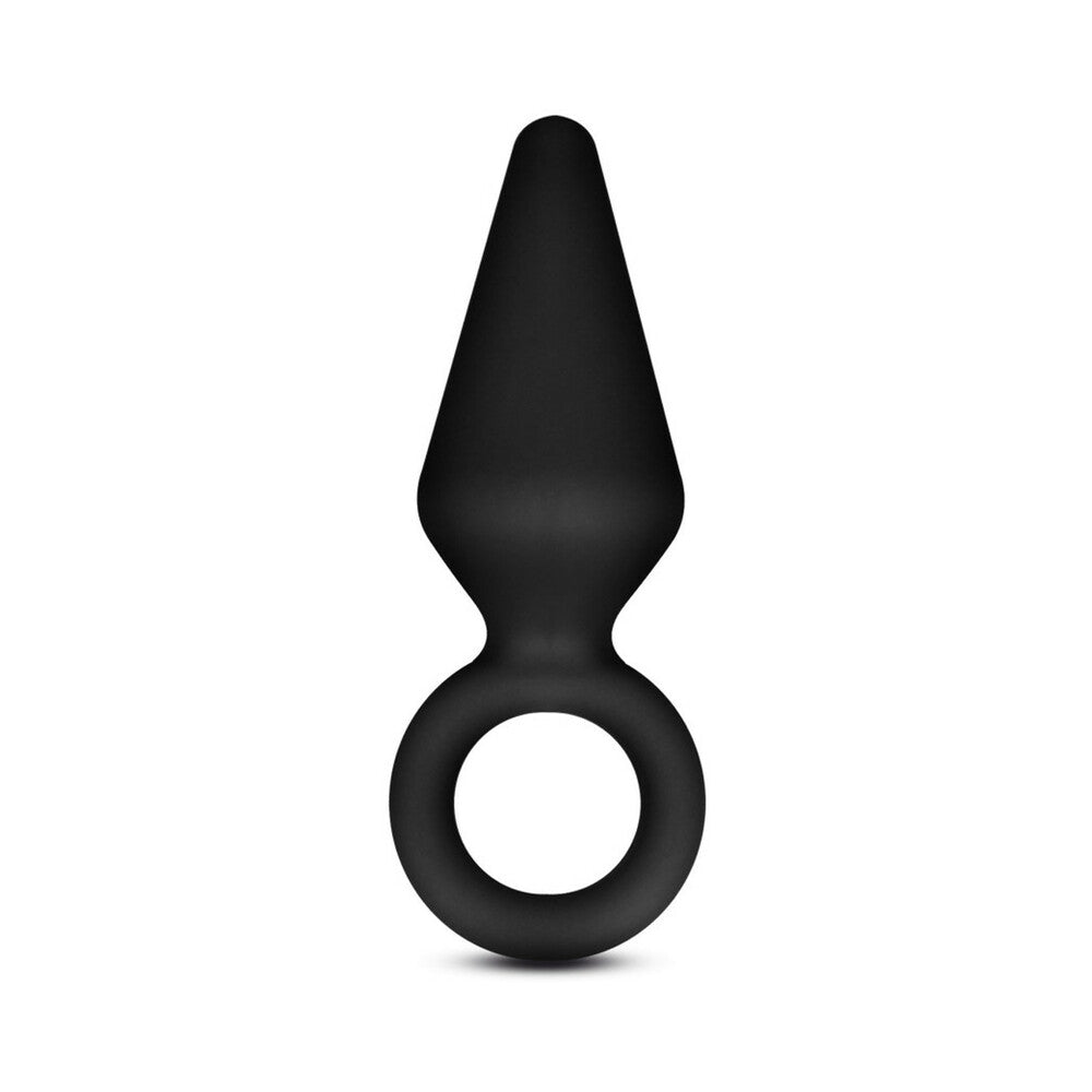 ANAL ADVENTURES PLATINUM SILICONE LOOP PLUG SMALL BLACK