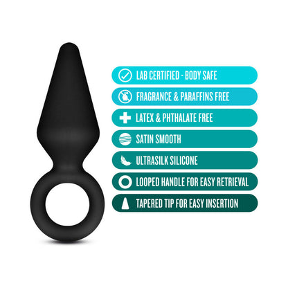 BLUSH - ANAL ADVENTURES PLATINUM SILICONE LOOP PLUG SMALL BLACK
